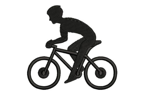 Cyclist Silhouette Embroidery Design Review