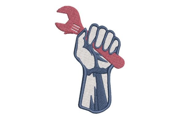 Labor Day Fist with Wrench Embroidery Design Review