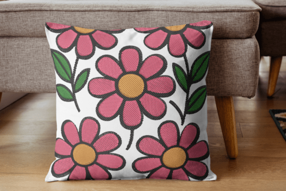 Pink Daisy Floral Embroidery Design Review