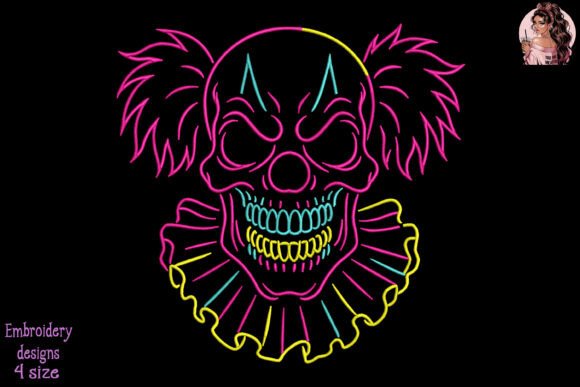 Review: Neon Evil Clown Skull Embroidery for Craft Fairs