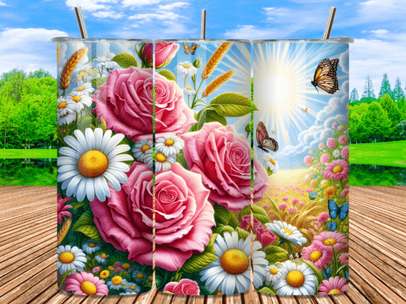 Reviewing Flowers Faux Embroidery Tumbler Wrap