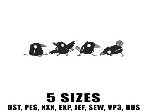 Reviewing the Cartoon Black Crow Embroidery Design